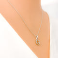 G Diamond Letter + 18k Gold Pendant 