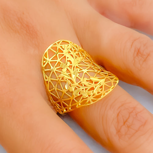Magnificent Netted 22k Gold Ring 