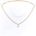 H Diamond Letter + 18k Gold Pendant 