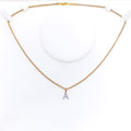 A Diamond Letter + 18k Gold Pendant 