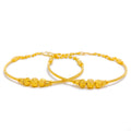 Palatial Triple Orb 22k Gold Bangle Bracelet Pair