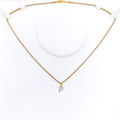 P Diamond Letter + 18k Gold Pendant 