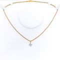 M Diamond Letter + 18k Gold Pendant 