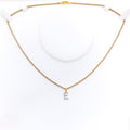 E Diamond Letter + 18k Gold Pendant 