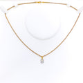 B Diamond Letter + 18k Gold Pendant 