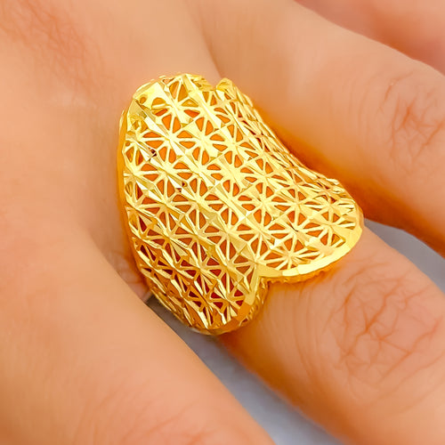 Dazzling Asymmetrical 22k Gold Ring 