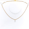 J Diamond Letter + 18k Gold Pendant 