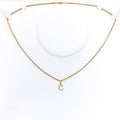 C Diamond Letter + 18k Gold Pendant 