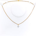 K Diamond Letter + 18k Gold Pendant 