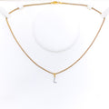 L Diamond Letter + 18k Gold Pendant 