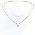 D Diamond Letter + 18k Gold Pendant 