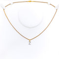 Z Diamond Letter + 18k Gold Pendant 