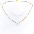 F Diamond Letter + 18k Gold Pendant 