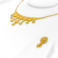 Decorative Graduating Floral 22k Gold Necklace Set