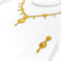Stunning Tasseled Flower 22k Gold Necklace Set
