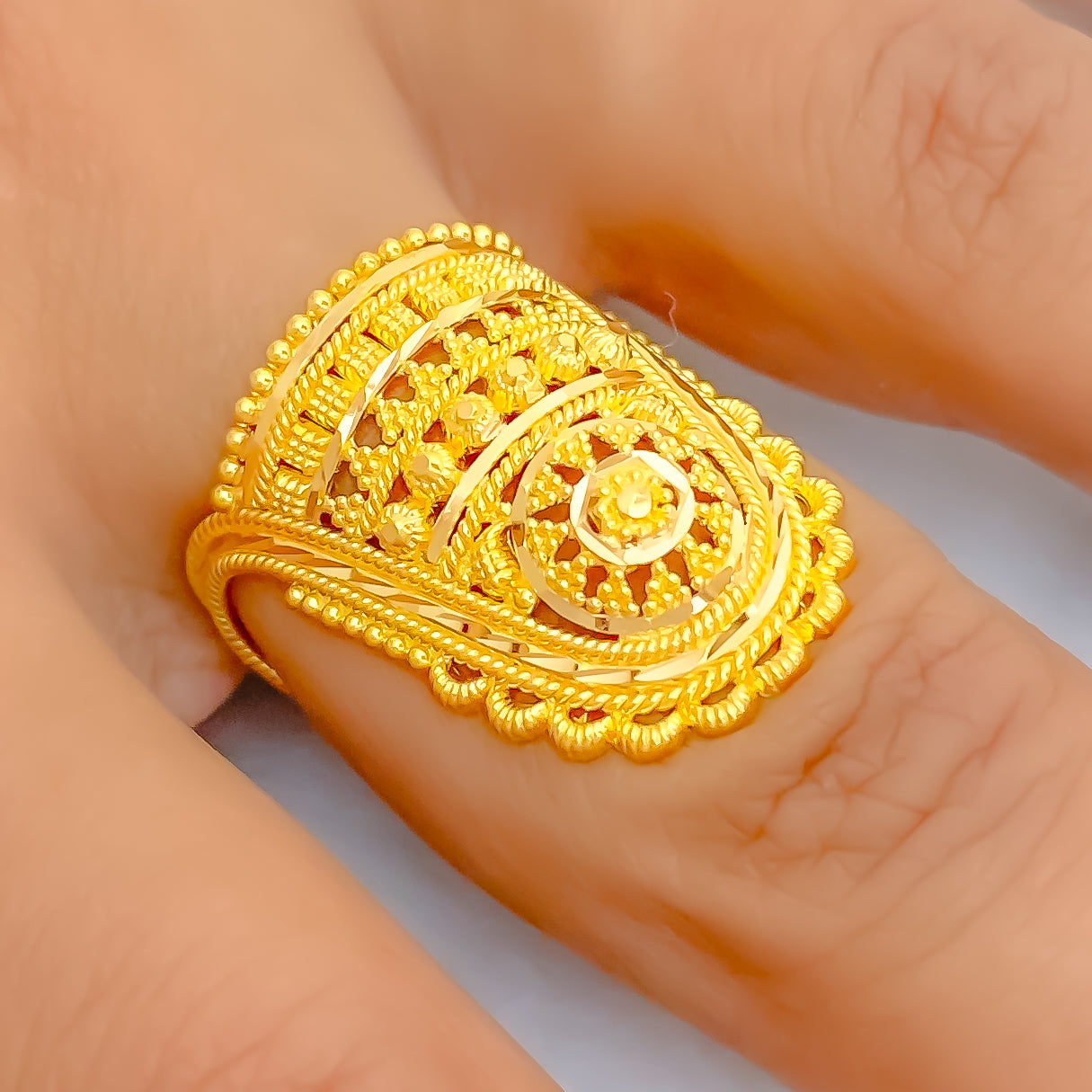 DREAMJWELL - Beautiful Gold Tone Cz Mango Vanki Style Designer Finger –  dreamjwell