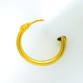 Smooth Luminous 22k Gold Hoop Earrings 