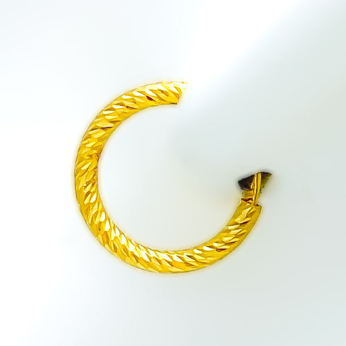 Unique Upscale 22k Gold Hoop Earrings