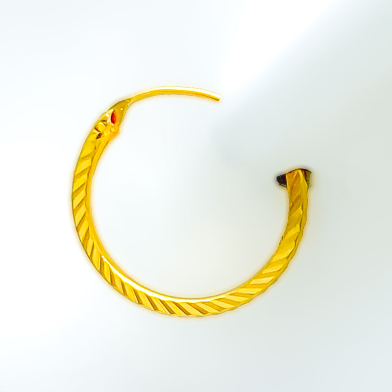 Brilliant Clean 22k Gold Hoop Earrings 