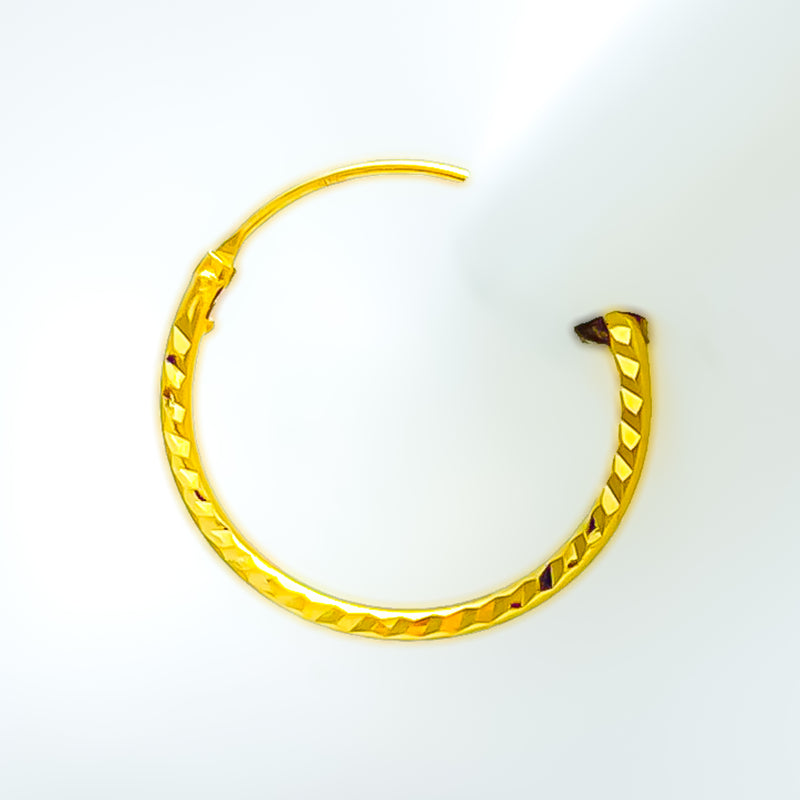Minimalist Edgy 22k Gold Hoop Earrings