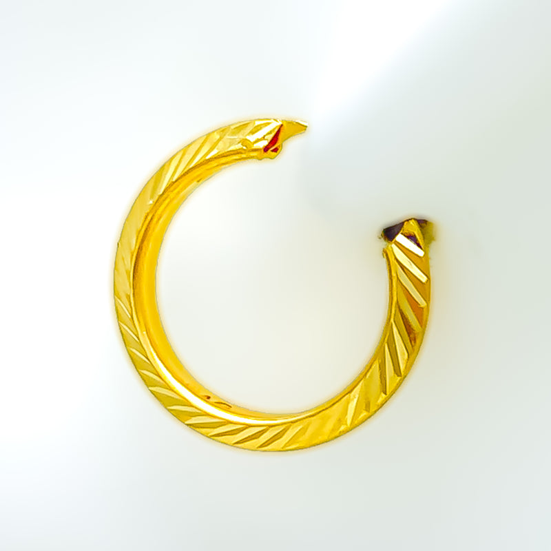 Ritzy Refined 22k Gold Hoop Earrings 