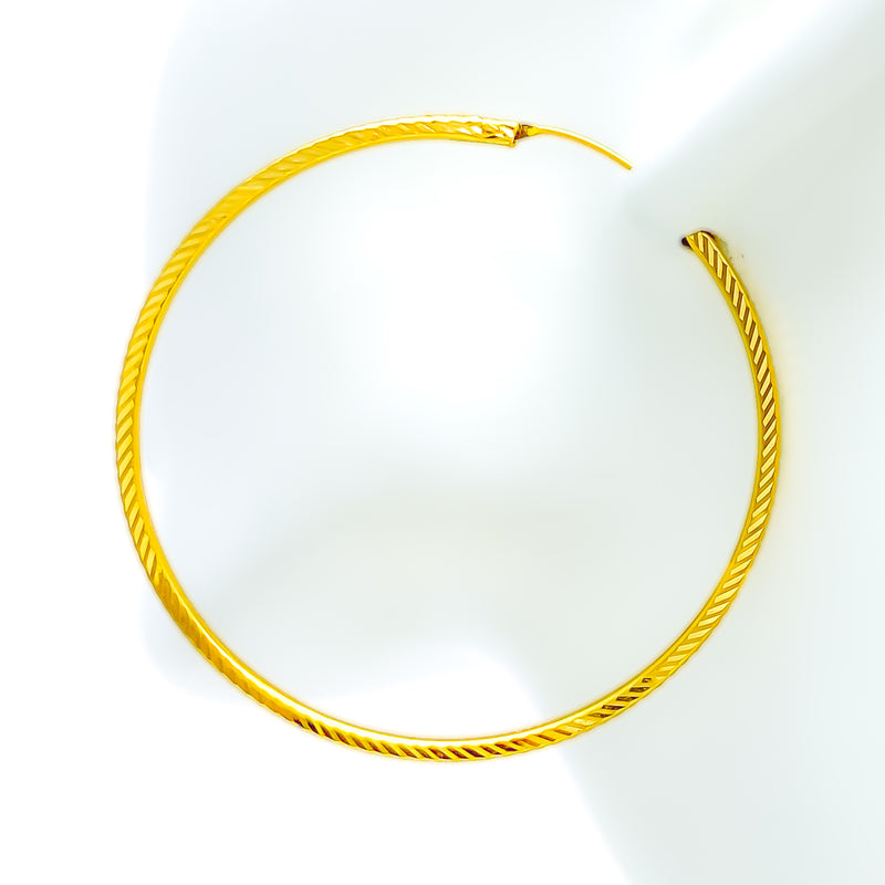 Extravagant Trendy 22k Gold Hoop Earrings 