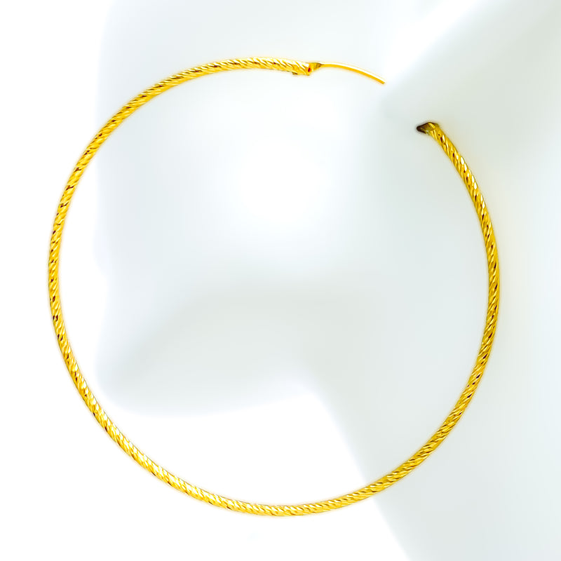 Bespoke Golden 22k Gold Hoop Earrings