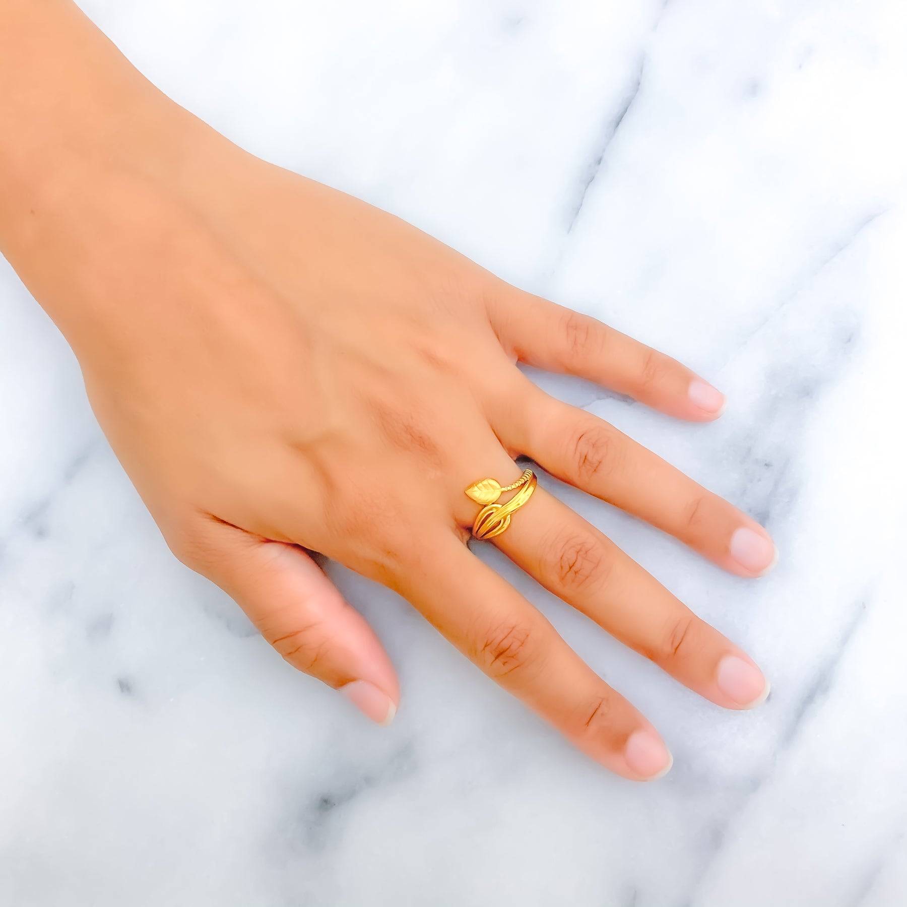 Buy Zaveri Pearls Gold Tone Floral Ethnic Finger Ring - ZPFK9377 Online