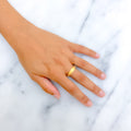 Alternating Striped 22k Gold Textured Band 