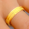 Alternating Striped 22k Gold Textured Band 