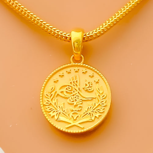 Bold Graceful 22k Gold Pendant