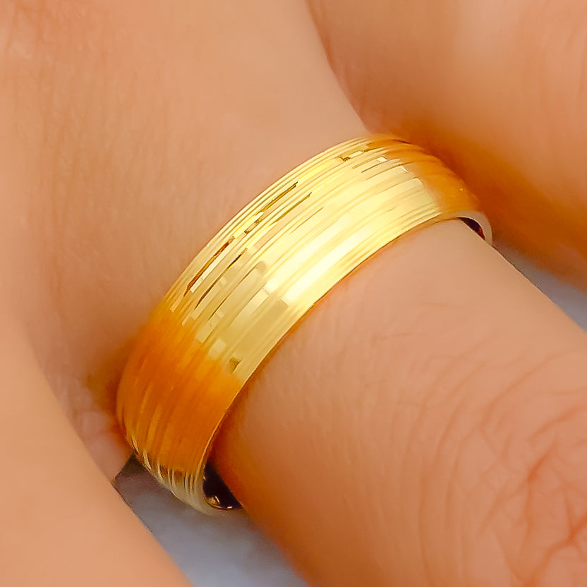 22K Gold Wedding Band Ring for Men - 235-GR6459 in 4.900 Grams