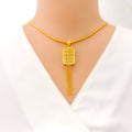 Luminescent Rectangular 22k Gold Pendant