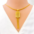 Luminescent Rectangular 22k Gold Pendant