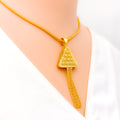 Gorgeous Shiny Triangular 22k Gold Pendant