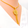 Blooming Reflective Flower 22k Gold Pendant