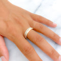 Majestic Engraved Two-Tone 22k Gold Band