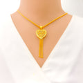 Glimmering Sophisticated Heart 22k Gold Pendant