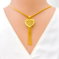 Glimmering Sophisticated Heart 22k Gold Pendant