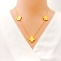 Exquisite Charming Clover 22k Gold Necklace