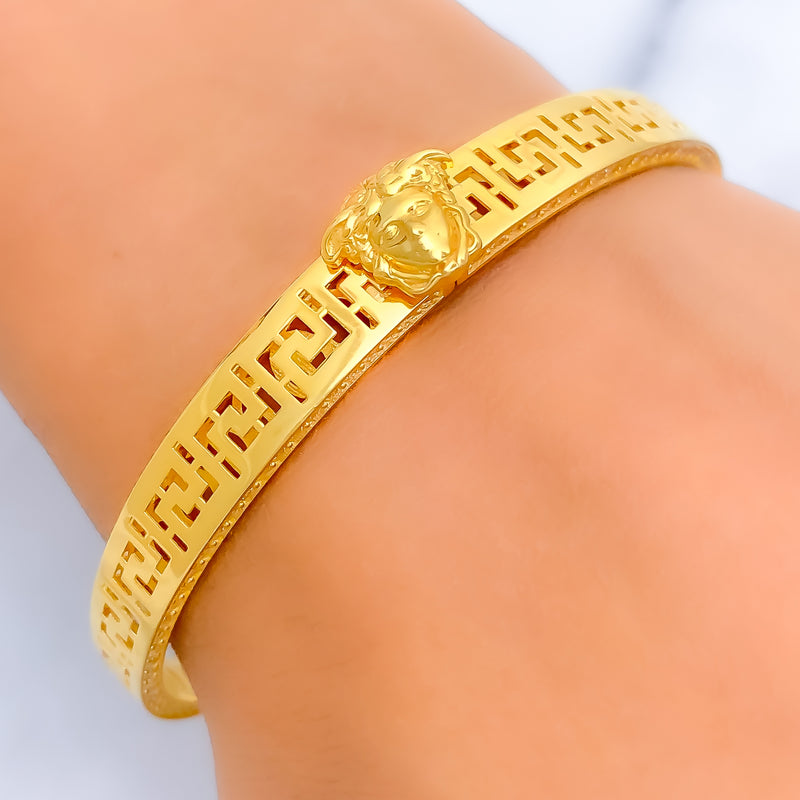 Delightful Dressy 21k Gold CZ Bangle Bracelet 