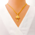 gleaming-chic-22k-gold-cz-pendant-set