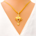 gleaming-chic-22k-gold-cz-pendant-set