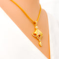 gleaming-chic-22k-gold-cz-pendant-set