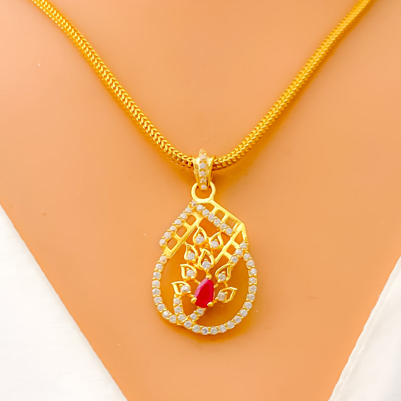 modish-fancy-22k-gold-cz-pendant-set