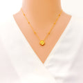 Sleek Lightweight 22k Gold Clover Necklace 