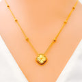 Sleek Lightweight 22k Gold Clover Necklace 