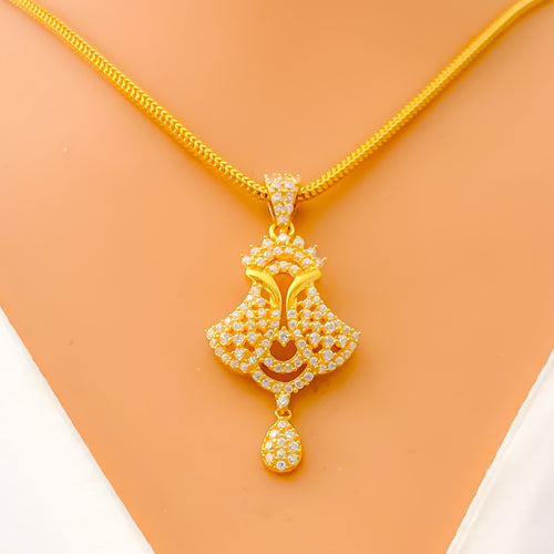 striking-upscale-22k-gold-cz-pendant-set