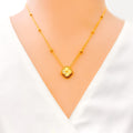 Sleek Lightweight 22k Gold Clover Necklace 