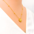 Sleek Lightweight 22k Gold Clover Necklace 